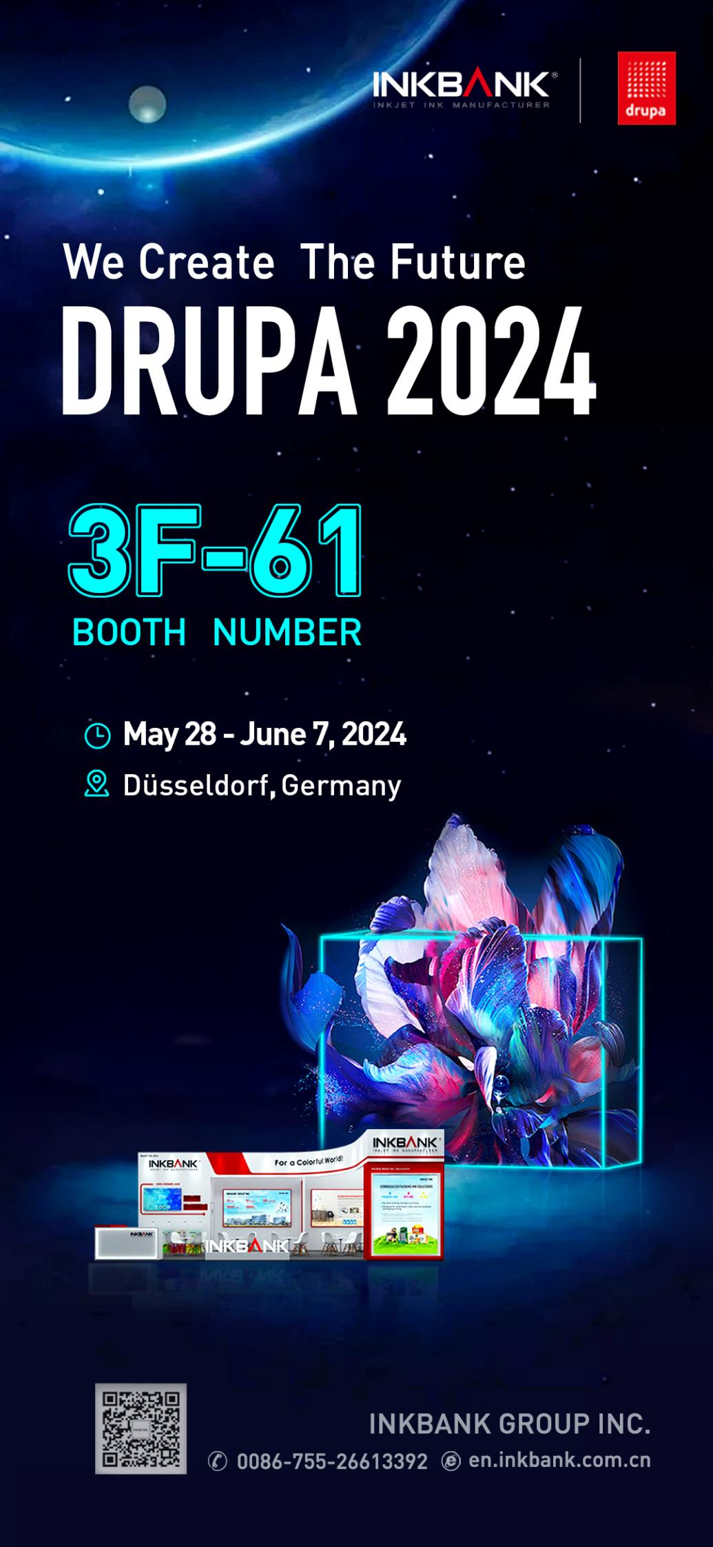 INKBANK will be exhibiting at "3F-61" of the 2024 Drupa.