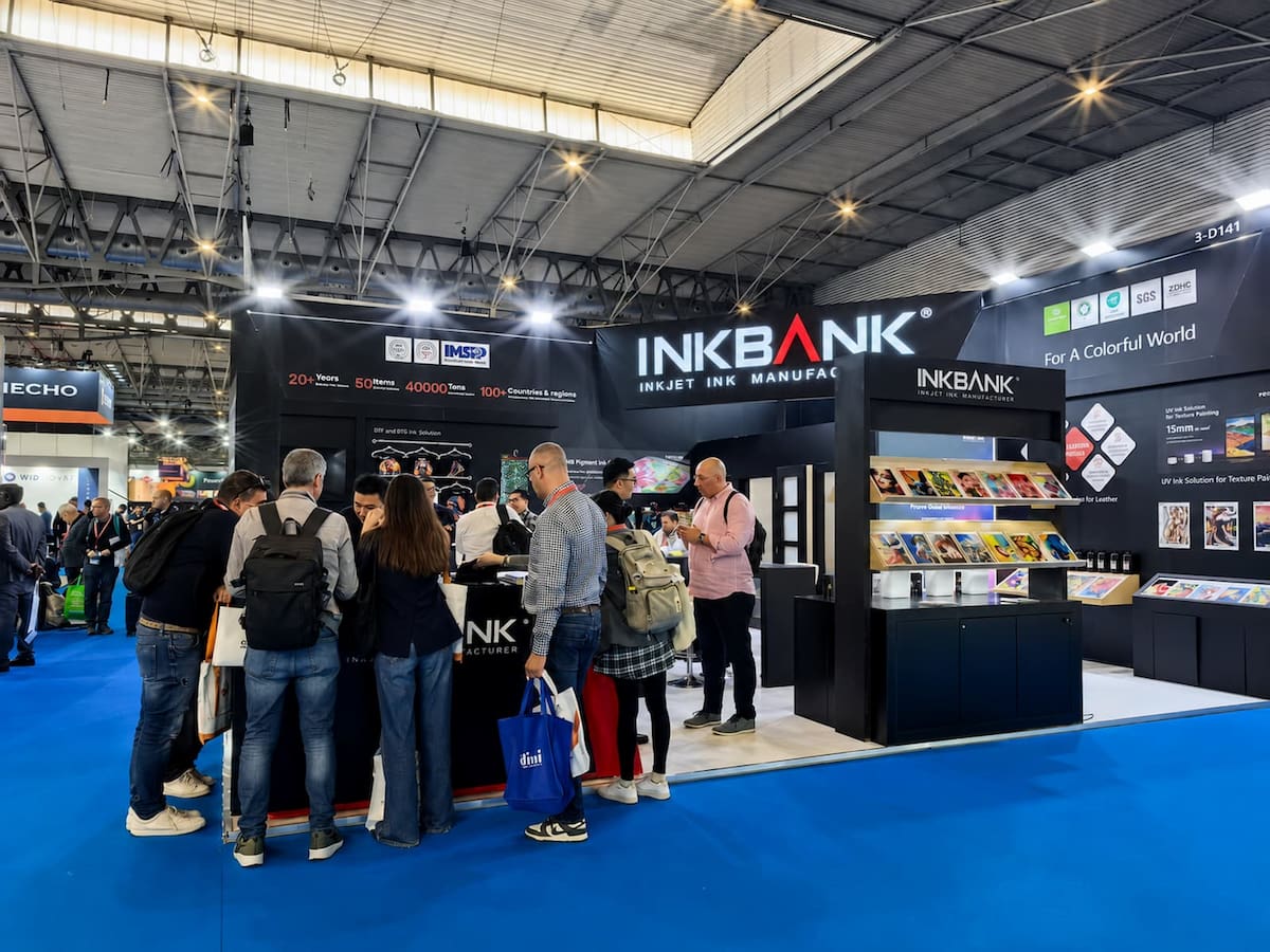 INKBANK crowded booth at FESPA 2026 Barcelona
