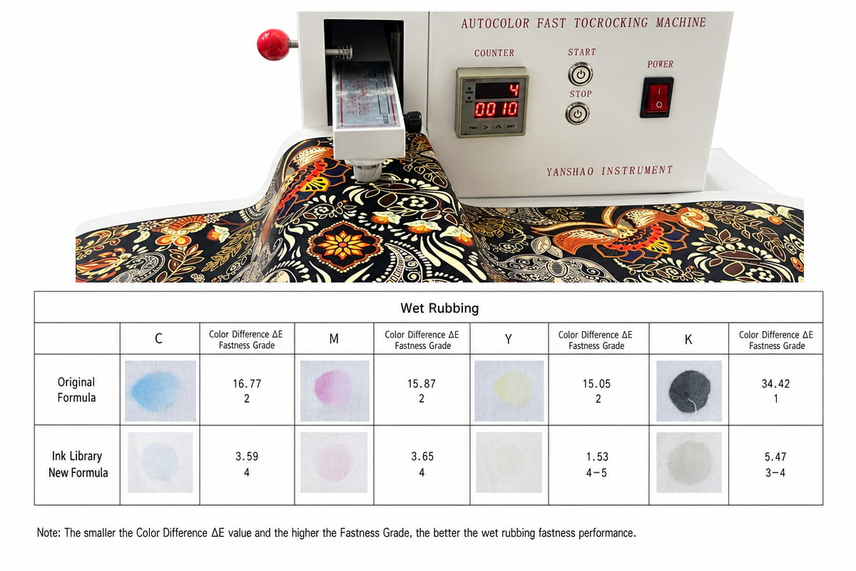 Water-Based Latex Ink for Leather: 300% Elongation, 4-5 Wet Rub Fastness | INKBANK Test Data